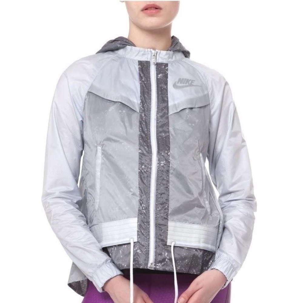 Nike Windrunner Splatter Jacket White M Euc! - image 1